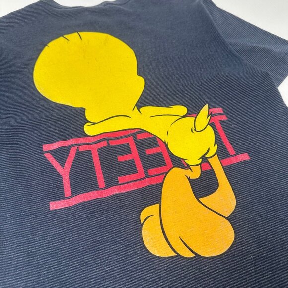 Vintage Warner Bros. Tweety Bird Striped Tee S - Picture 4 of 4